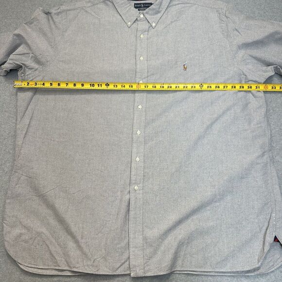 Ralph Lauren Shirt Mens 3XLT Tall Gray Classic Fit Long Sleeve Button Up Preppy - Picture 6 of 10